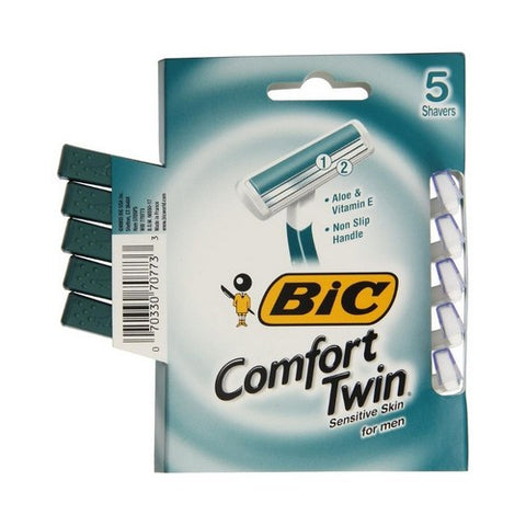 Bic, Comfort Twin Blade Sensitive Shaver Men, 5 each Bic