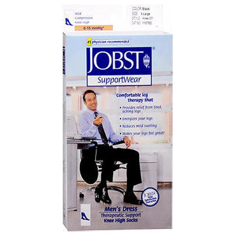 جوارب ضغط رجالية من Bsn-Jobst، لون أسود، مقاس كبير جدًا، زوج واحد